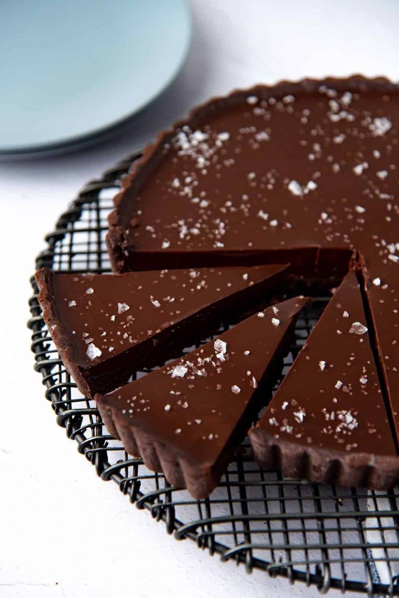 Chocolate Ganache Tart with Gold Leaf