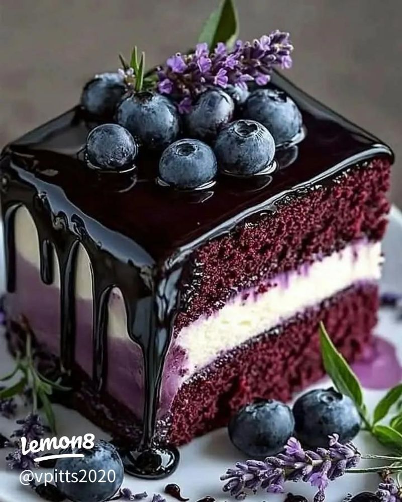 Blueberry Lavender Cake Slices