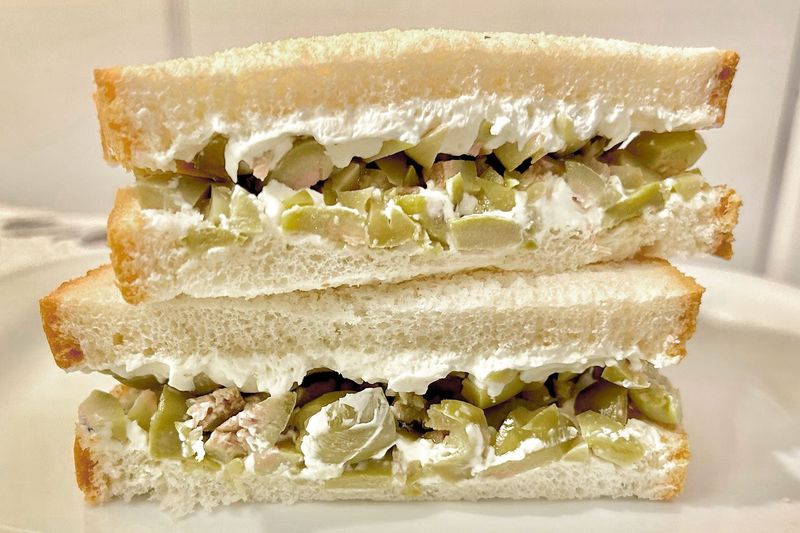 Cream Cheese and Olive Sandwich