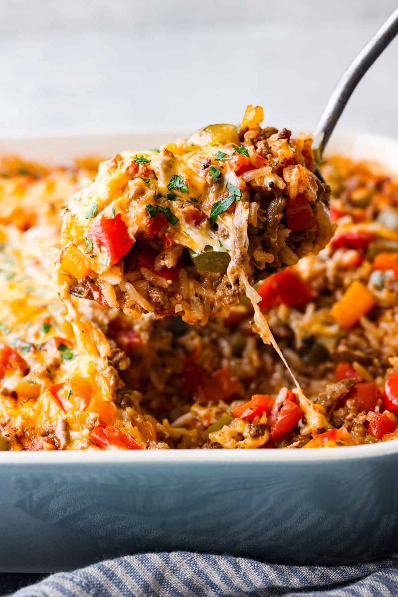 Turkey and Vegetable Stuffed Pepper Bake