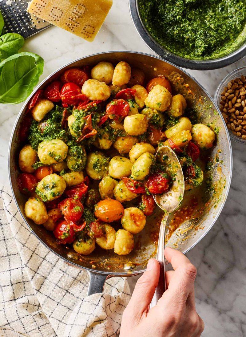 Pesto Gnocchi with Roasted Cherry Tomatoes