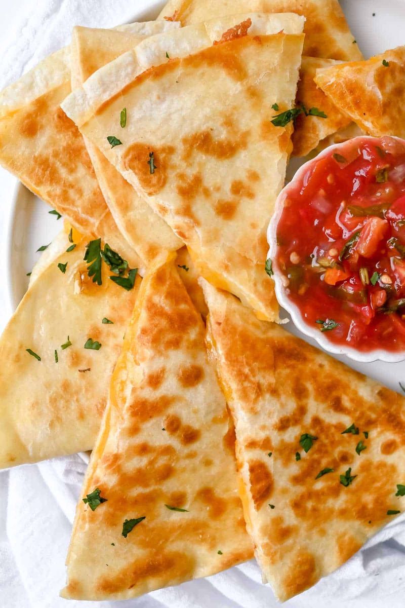 Cheesy Quesadilla Triangles