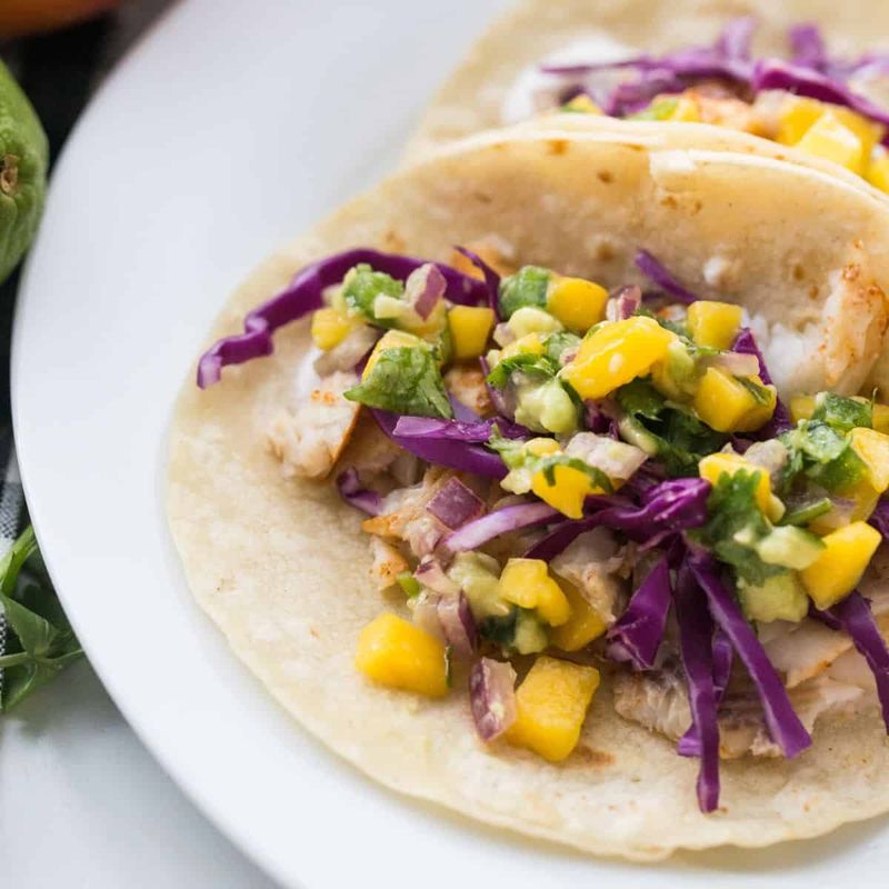 Pollock Tacos with Mango Salsa
