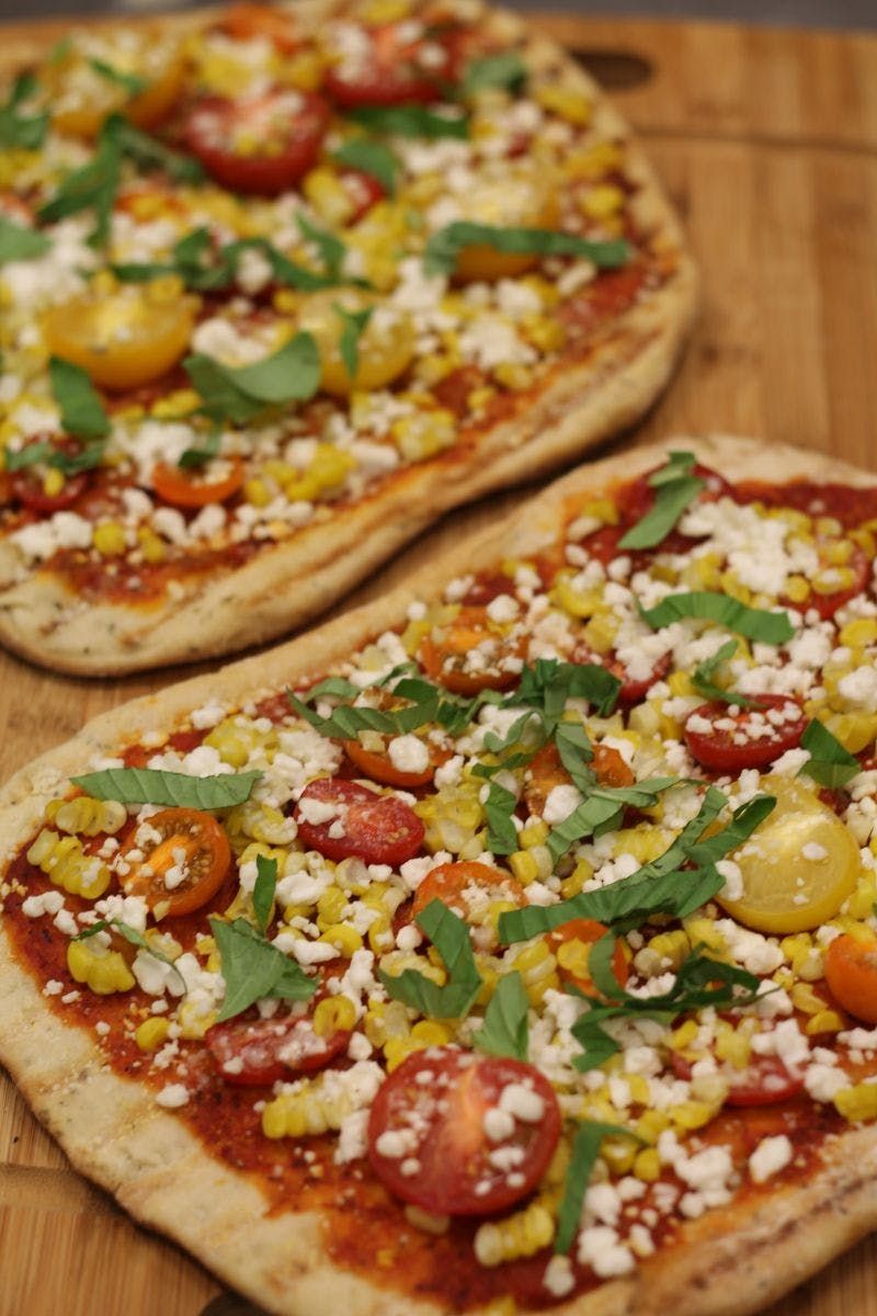 Pizza on Flatbread or Pita With Random Toppings