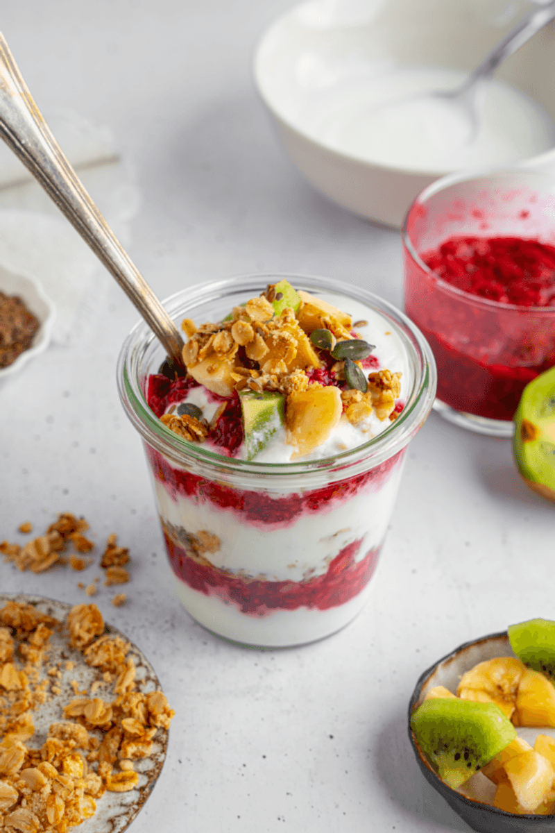 Vegan Yogurt Parfait With Berries and Granola