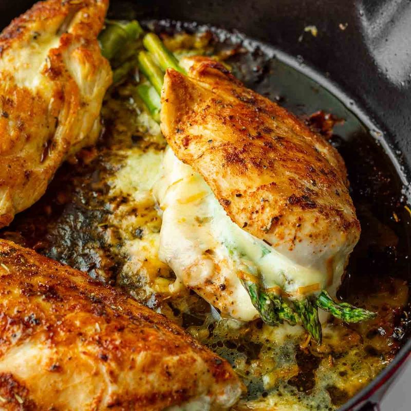 Baked Chicken Breast Stuffed With Asparagus And Cheese