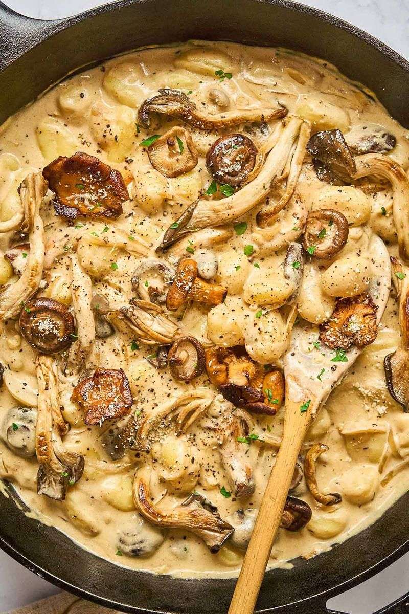 Beef Stroganoff Over Potato Gnocchi