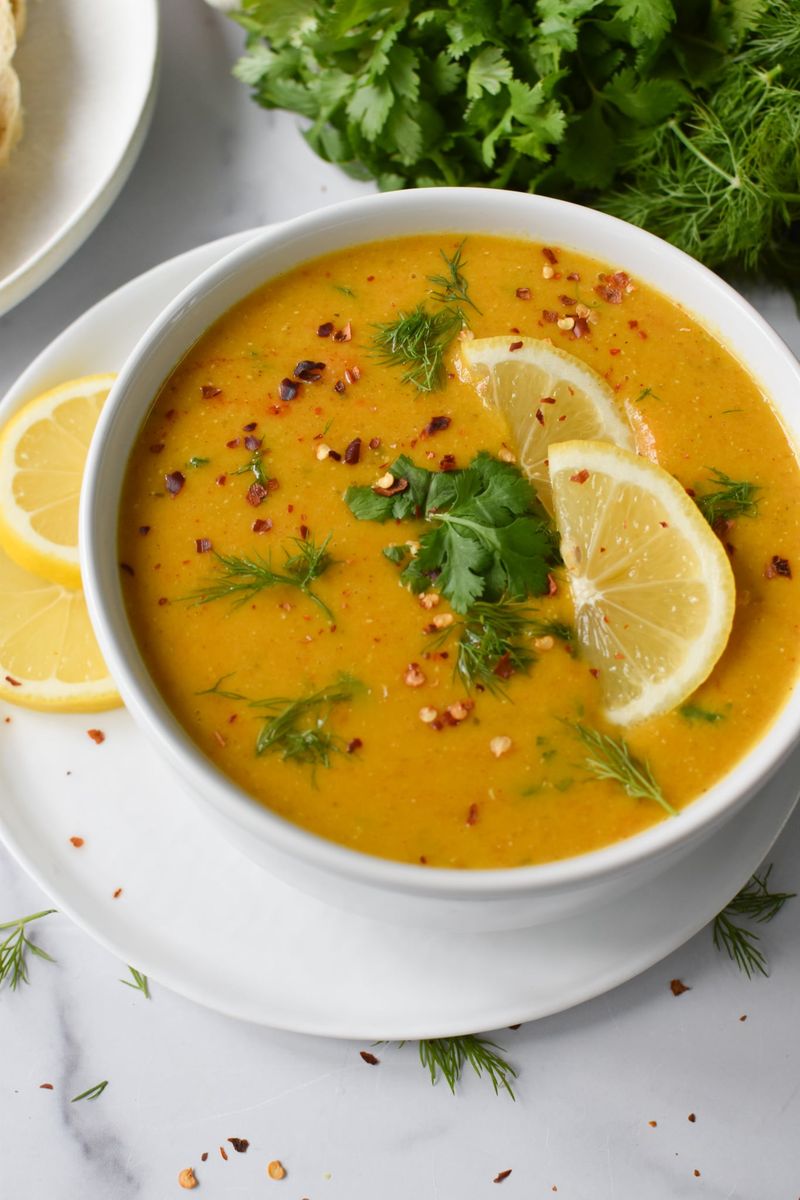 Lentil Soup With Lemon And Fresh Herbs