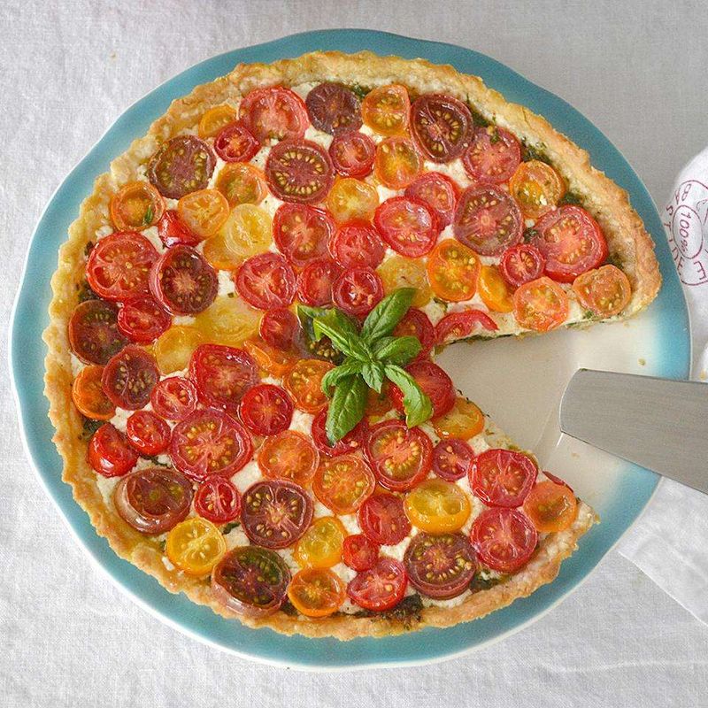 Caprese Tart with Heirloom Tomatoes