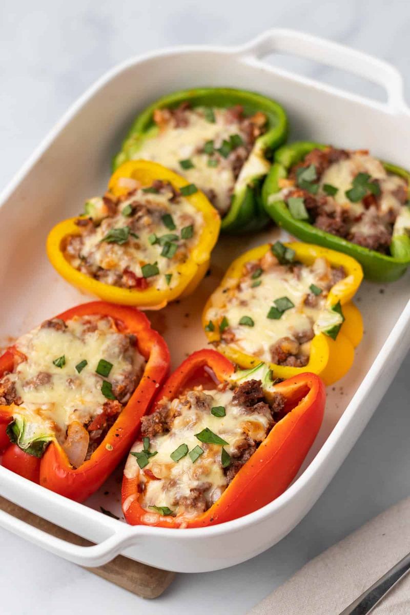Stuffed Bell Peppers with Ground Turkey