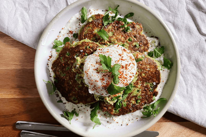 Spiced Pea Fritters With Yogurt Dip