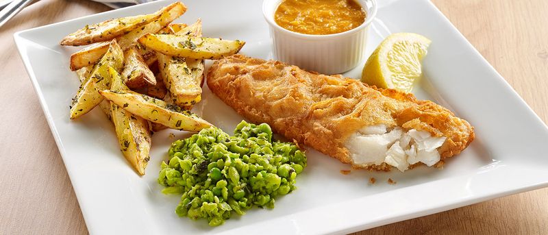Mushy Peas With Fish And Chips