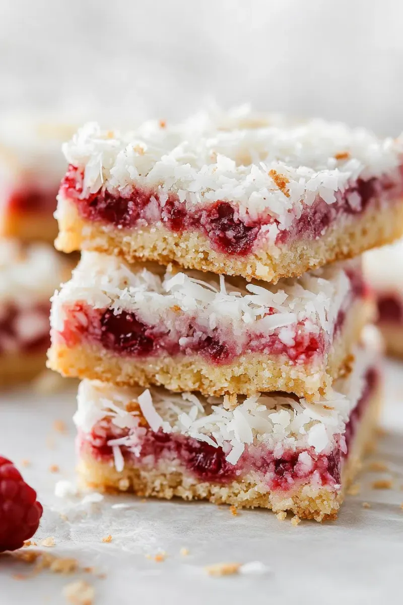 Coconut and Raspberry Traybake