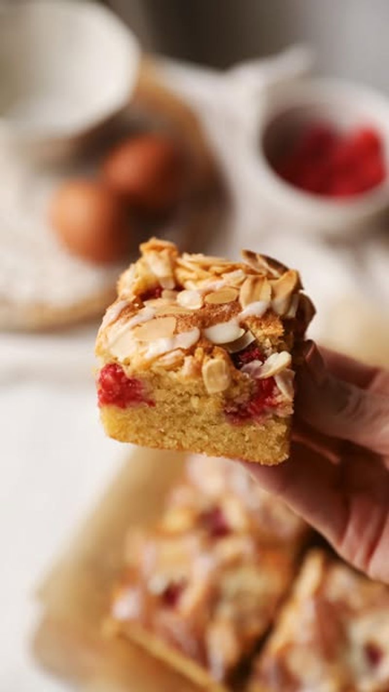 Raspberry and Almond Traybake