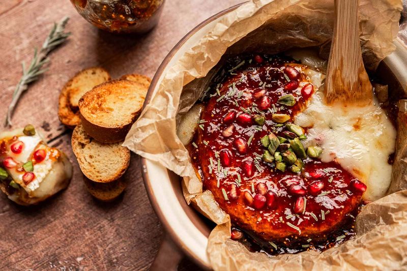 Brie and Jam Baguette Rounds