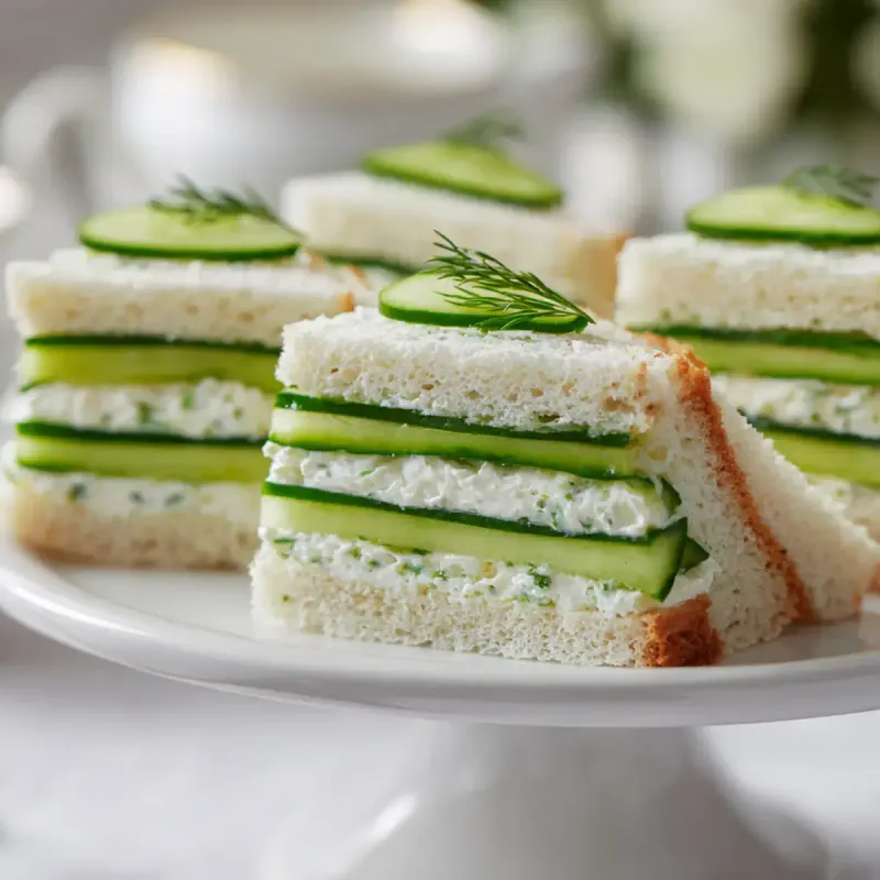 Cucumber Cream Cheese Tea Sandwiches