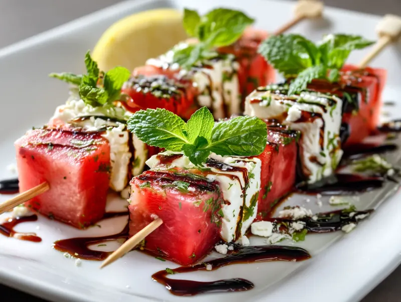 Watermelon Feta Skewers