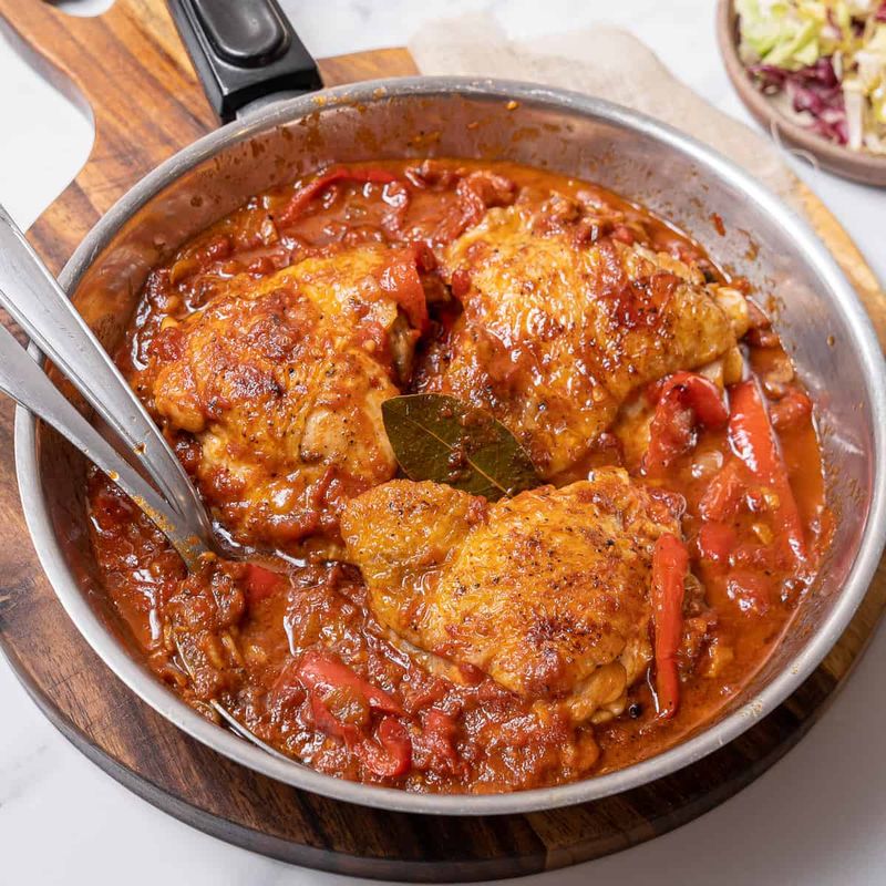 Pollo a la Chilindron (Chicken with Peppers and Tomatoes)