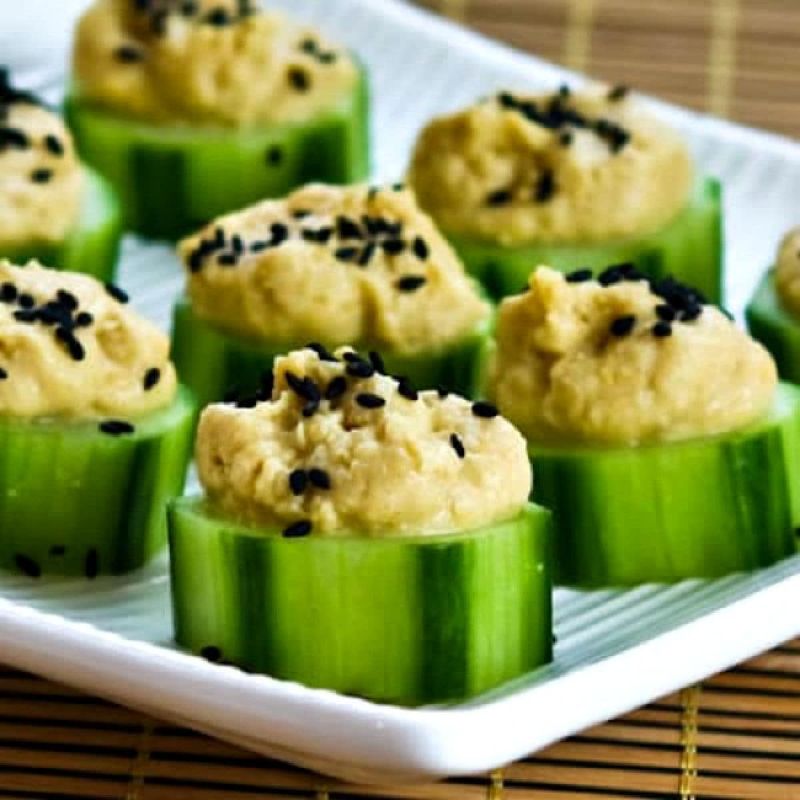 Cucumber Rounds with Hummus