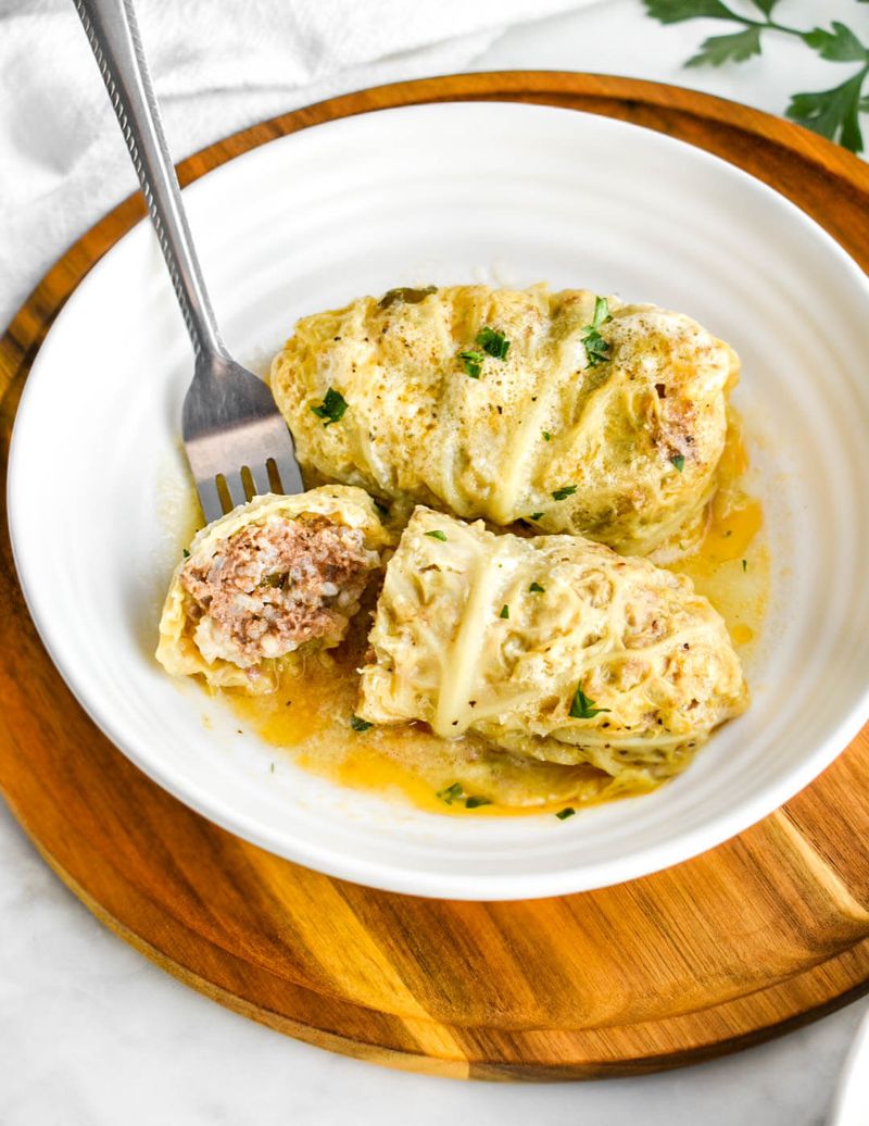 Lahanodolmades (Stuffed Cabbage Rolls)