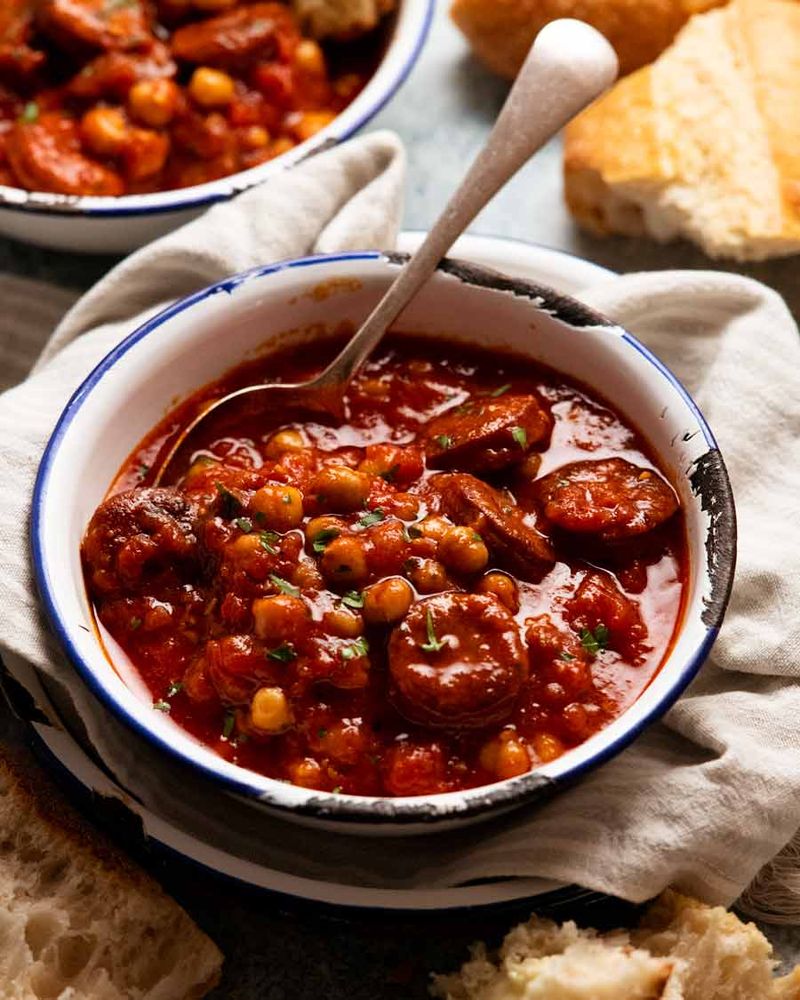 Smoky Chorizo and Chickpea Bake