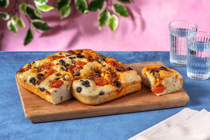 Sun-Dried Tomato and Olive Focaccia
