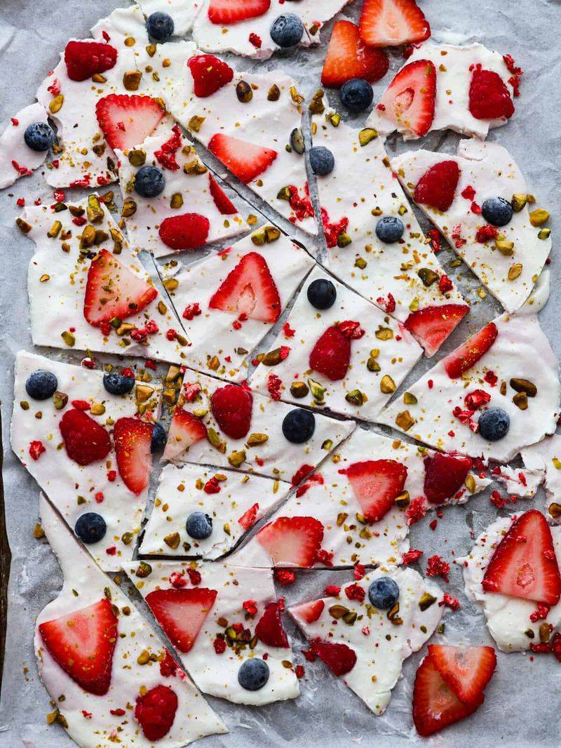 Frozen Yogurt Bark with Fresh Fruit