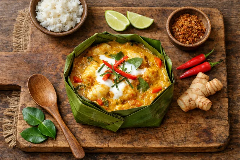 Amok Trey (Cambodian Steamed Fish Curry)