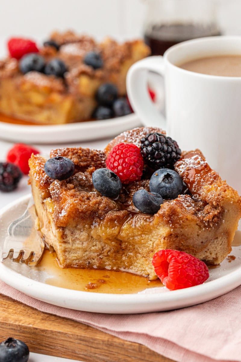 French Toast Casserole with Maple Berries