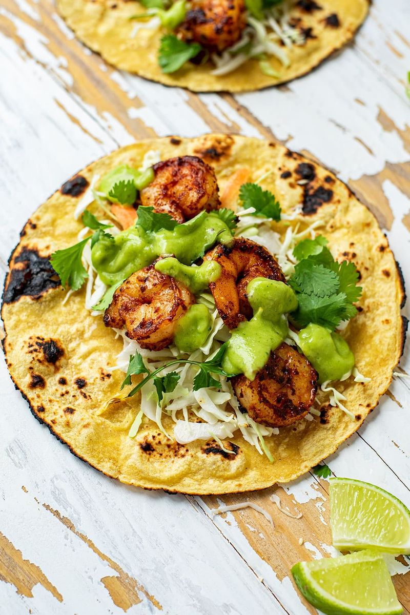 Shrimp Tacos in Corn Tortillas