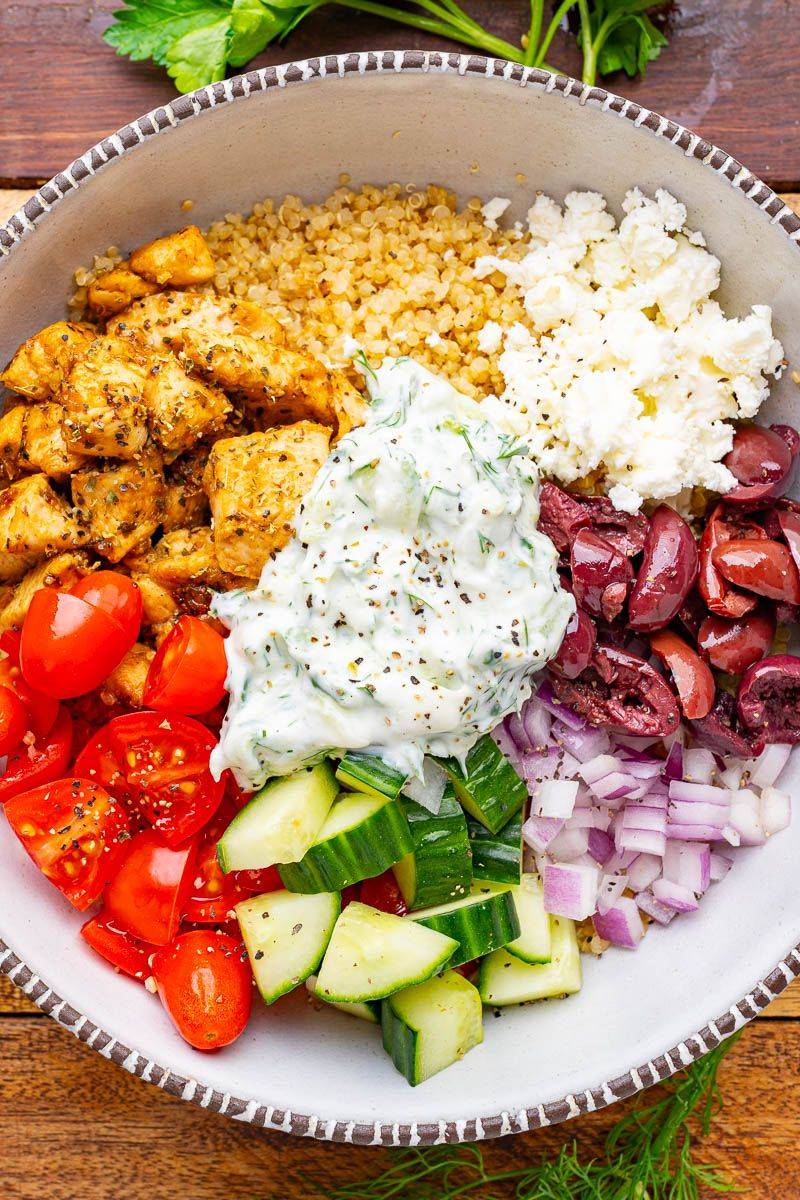 Greek Quinoa Bowls with Tzatziki