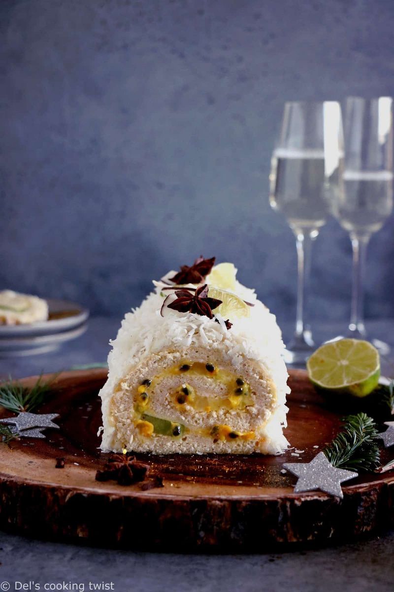 Coconut Mango Cake Roll
