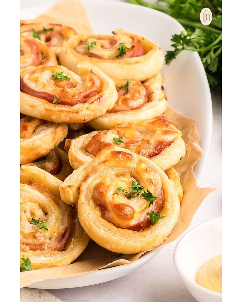 Smoked Ham and Mustard Pinwheels