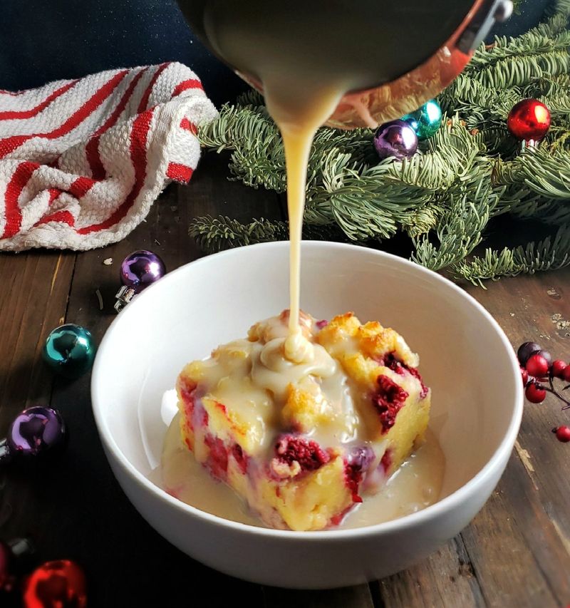 Raspberry Bread Pudding