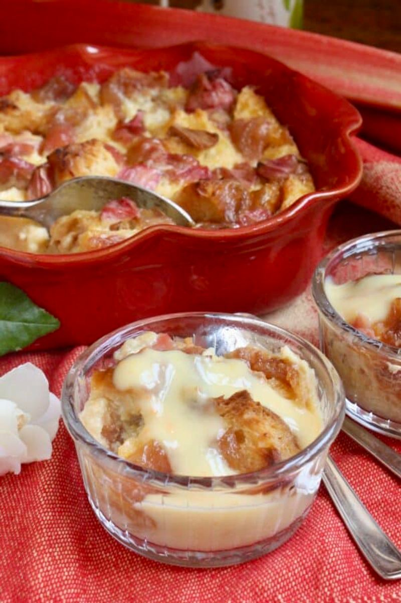 Rhubarb Bread Pudding