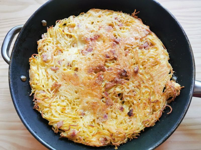 Leftover Cold Pasta Pan-Fried