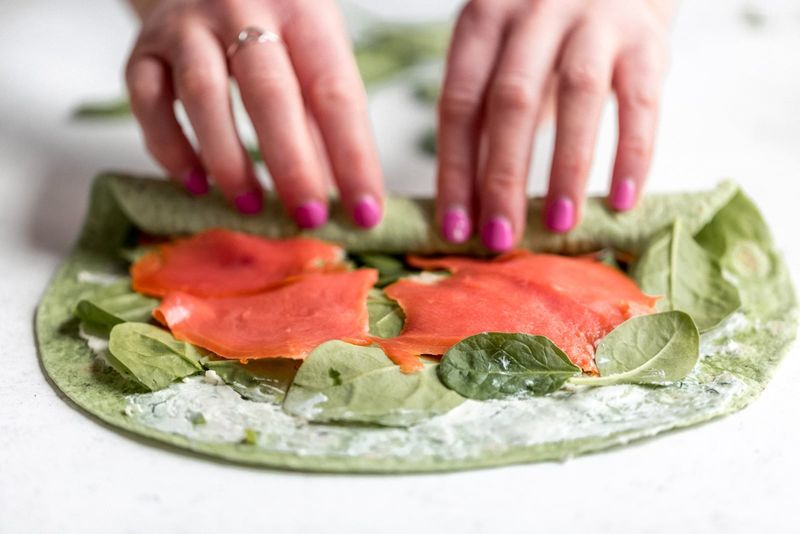 Smoked Salmon and Cream Cheese Roll-Up