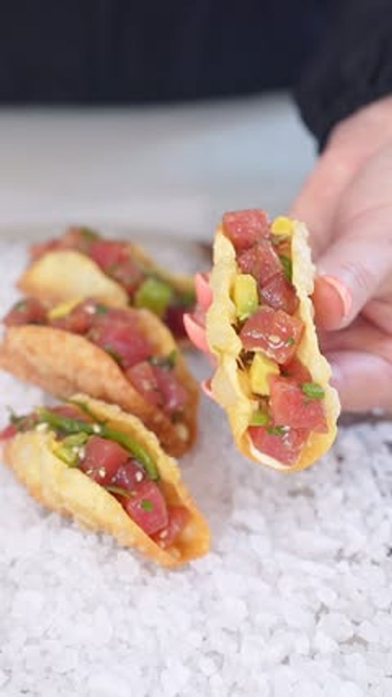 Spicy Tuna Poke Tacos