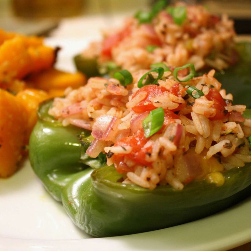 Stuffed Bell Peppers With Herbed Rice