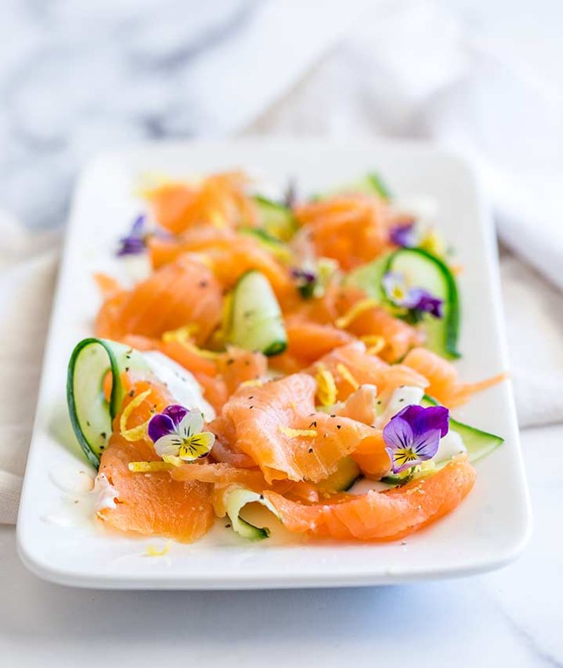 Smoked Salmon and Cucumber Ribbon Salad