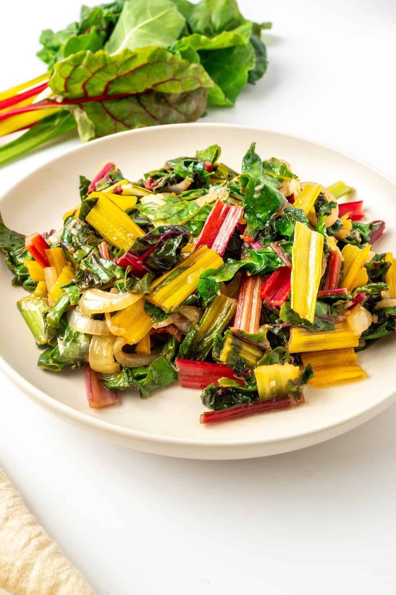 Rainbow Swiss Chard with Garlic and Lemon