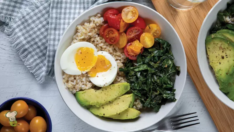 Egg and Veggie Grain Bowl With Quinoa