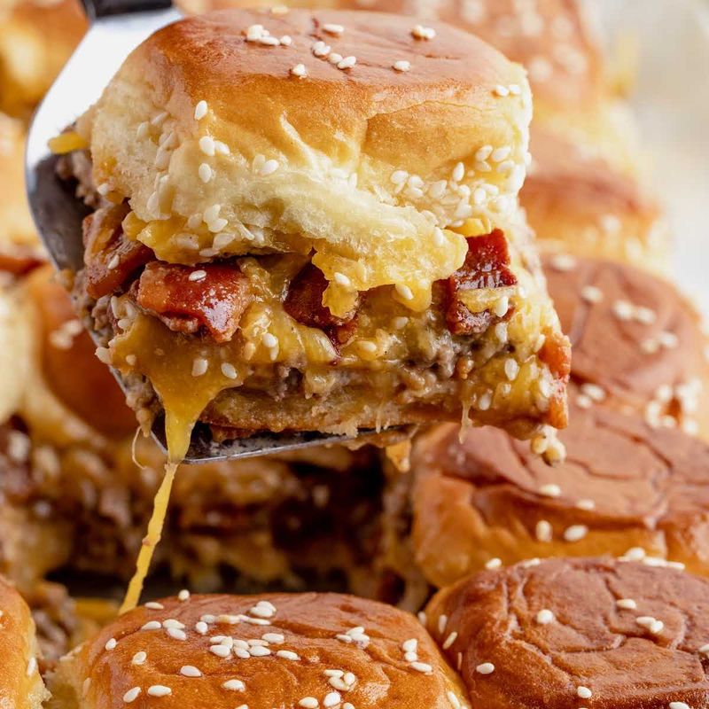 Bacon and Cheddar Stuffed Slider Buns