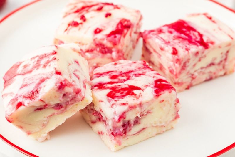 White Chocolate Raspberry Fudge