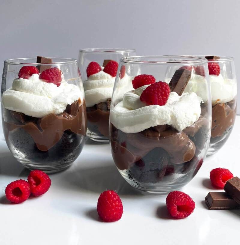 Dark Chocolate Mousse in a Stemless Wine Glass