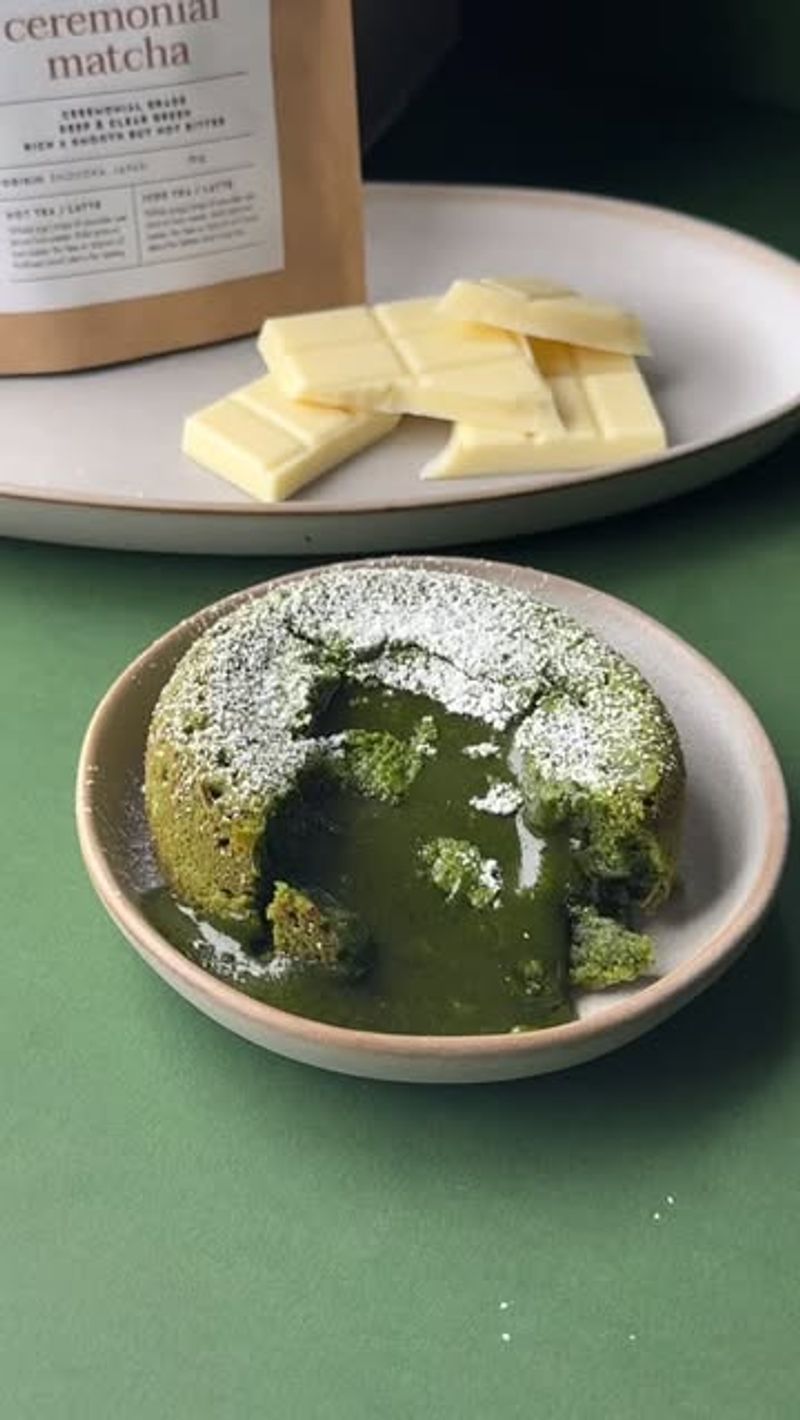 Matcha and White Chocolate Lava Cake