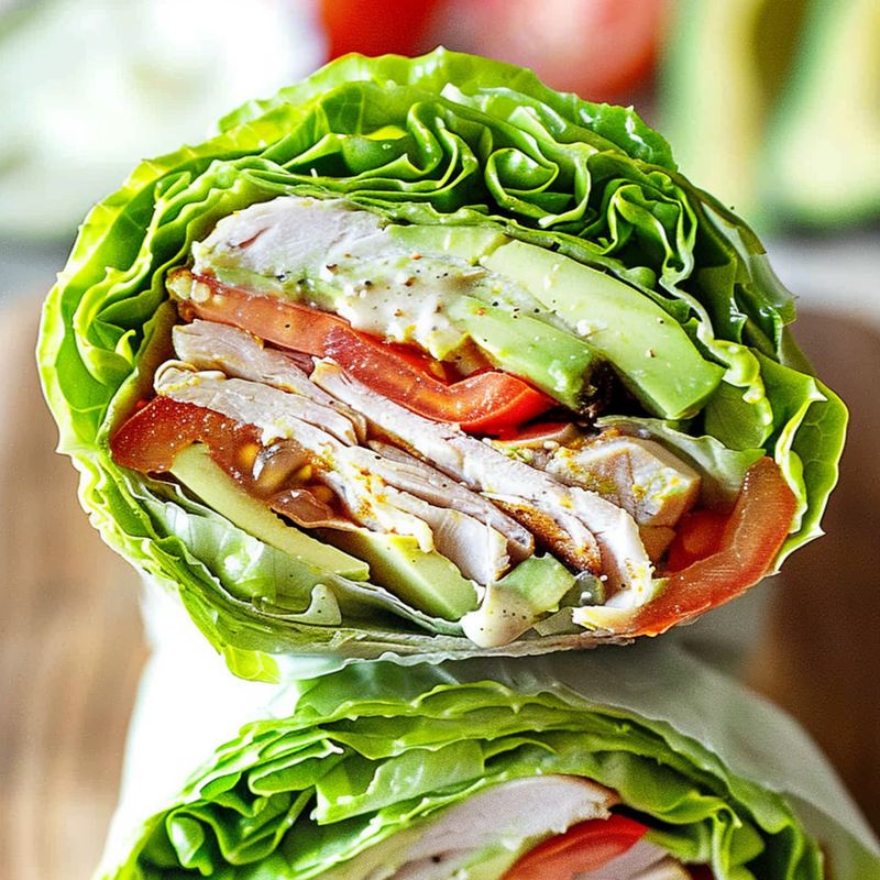 Turkey and Hummus Lettuce Wraps
