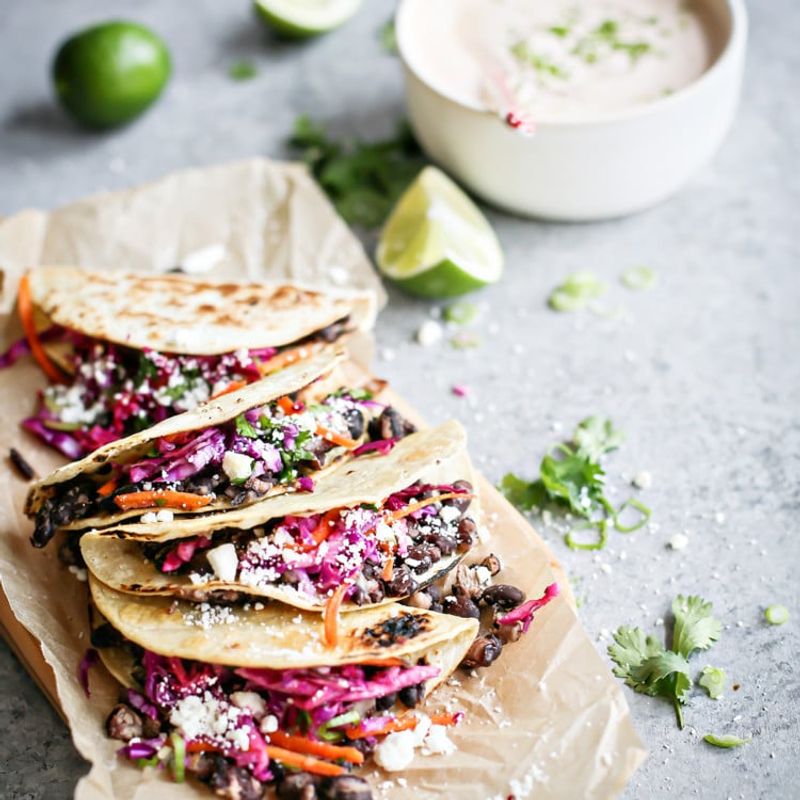 Black Bean Tacos with Slaw