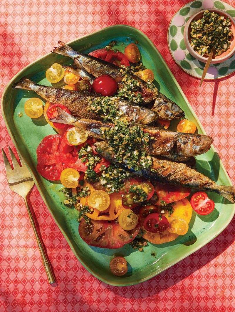 Grilled Whole Sardines with Chimichurri