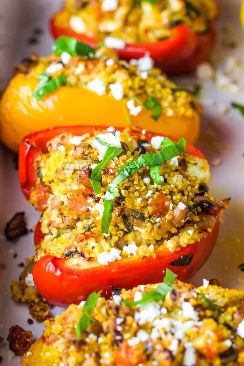Lemon Herb Couscous Stuffed Pepper